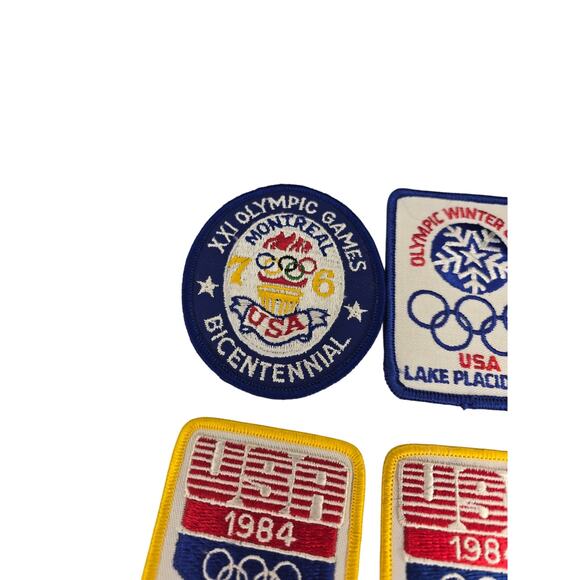Vintage Olympic Embroidered Patches and Blow up Seat cushion - Picture 4 of 6